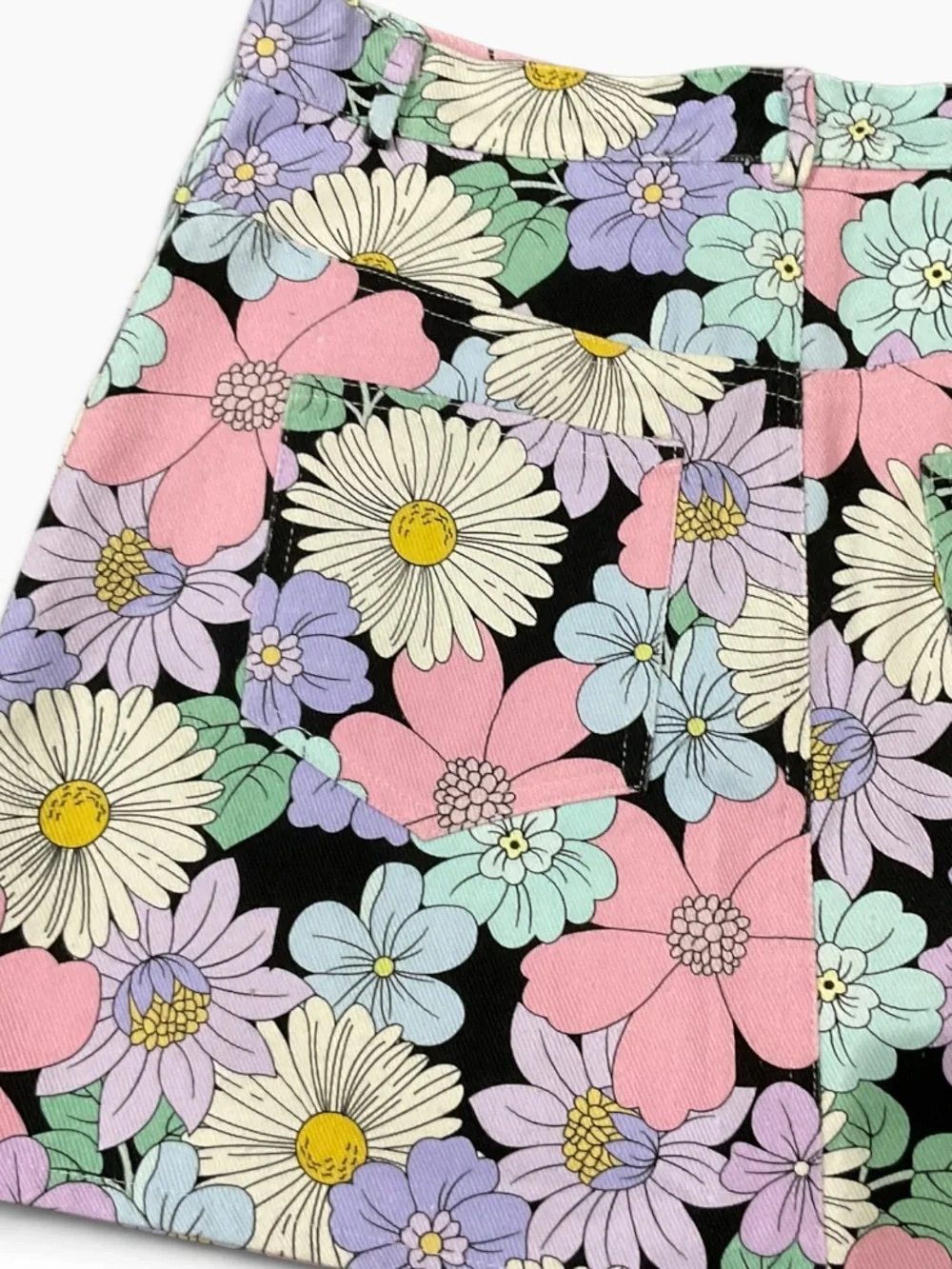 Storia Retro Daisy Floral Print Mini Skirt Pretty Little Poison Medium